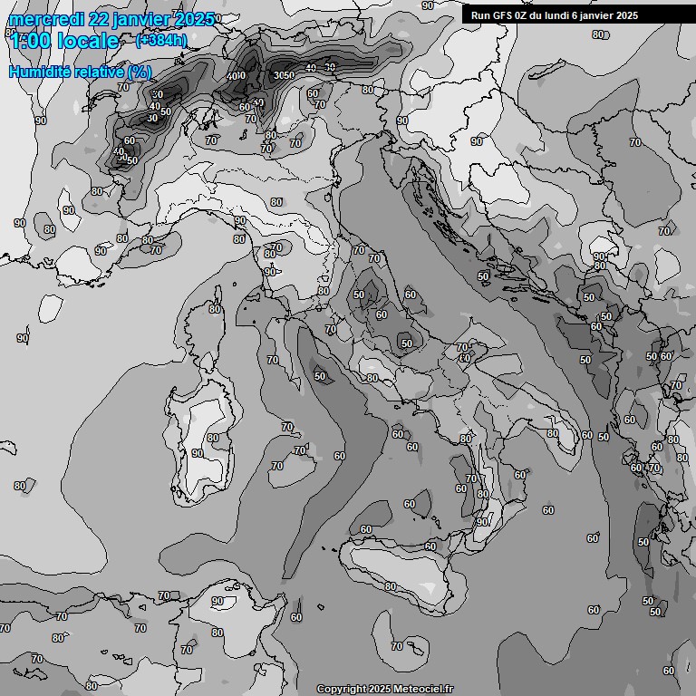 Modele GFS - Carte prvisions 