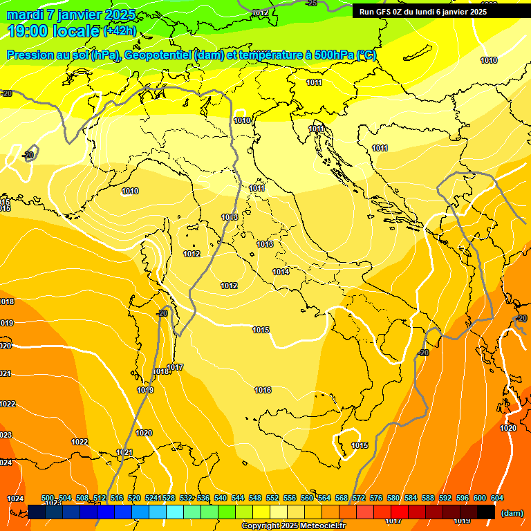 Modele GFS - Carte prvisions 