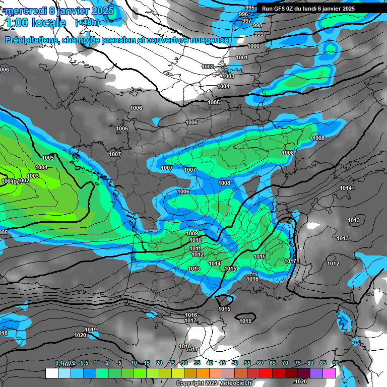 Modele GFS - Carte prvisions 