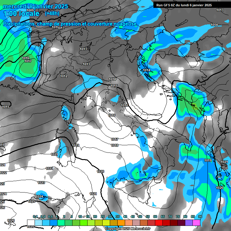 Modele GFS - Carte prvisions 