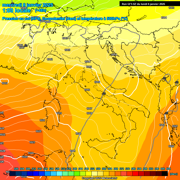 Modele GFS - Carte prvisions 