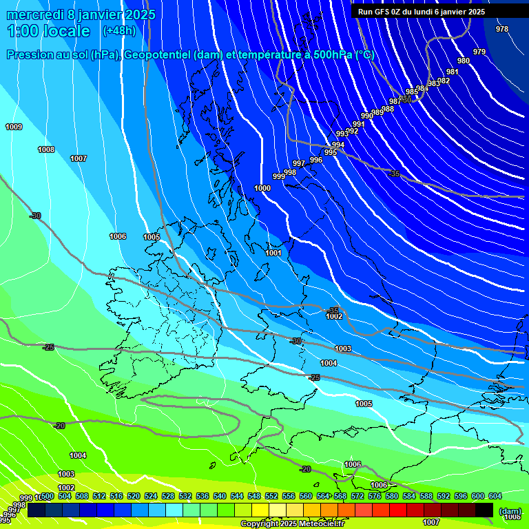 Modele GFS - Carte prvisions 