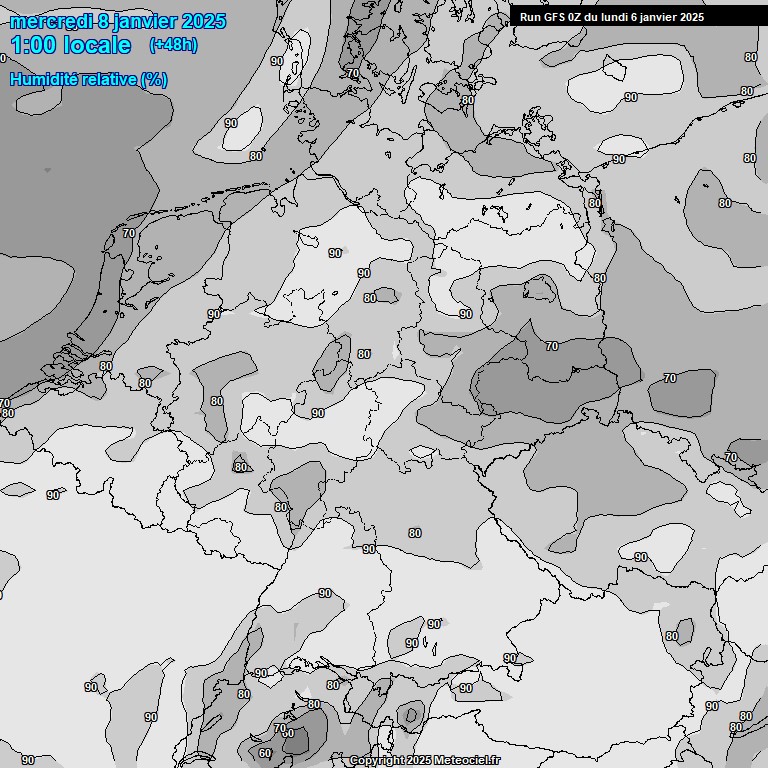 Modele GFS - Carte prvisions 