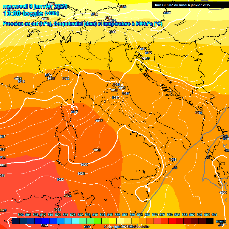 Modele GFS - Carte prvisions 