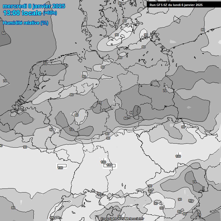 Modele GFS - Carte prvisions 