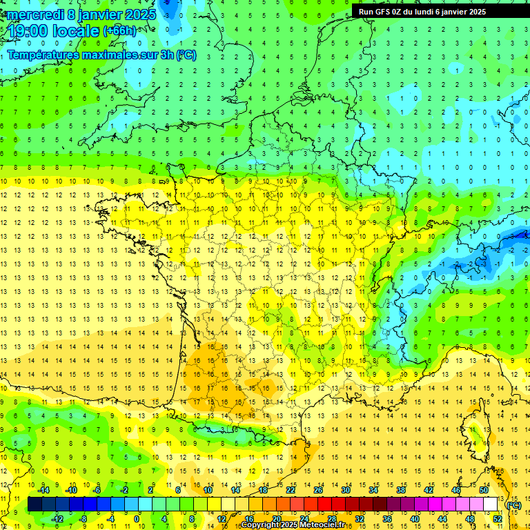 Modele GFS - Carte prvisions 