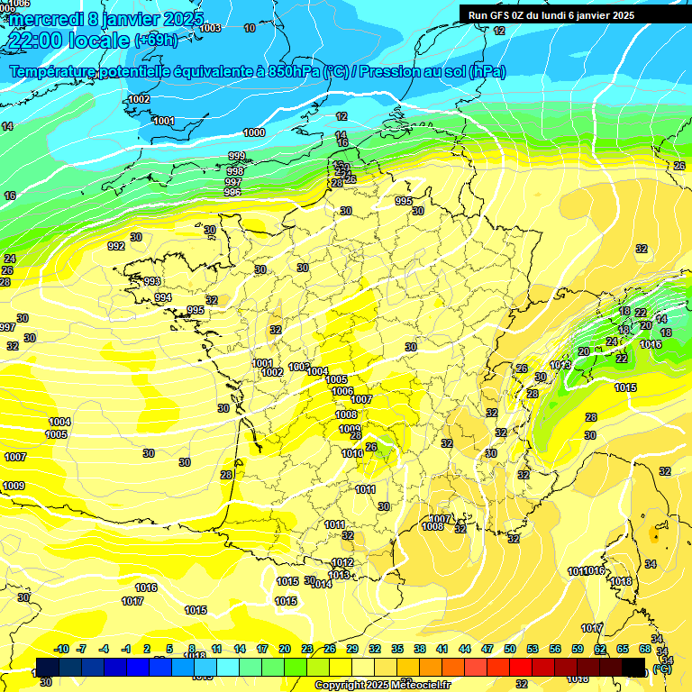 Modele GFS - Carte prvisions 