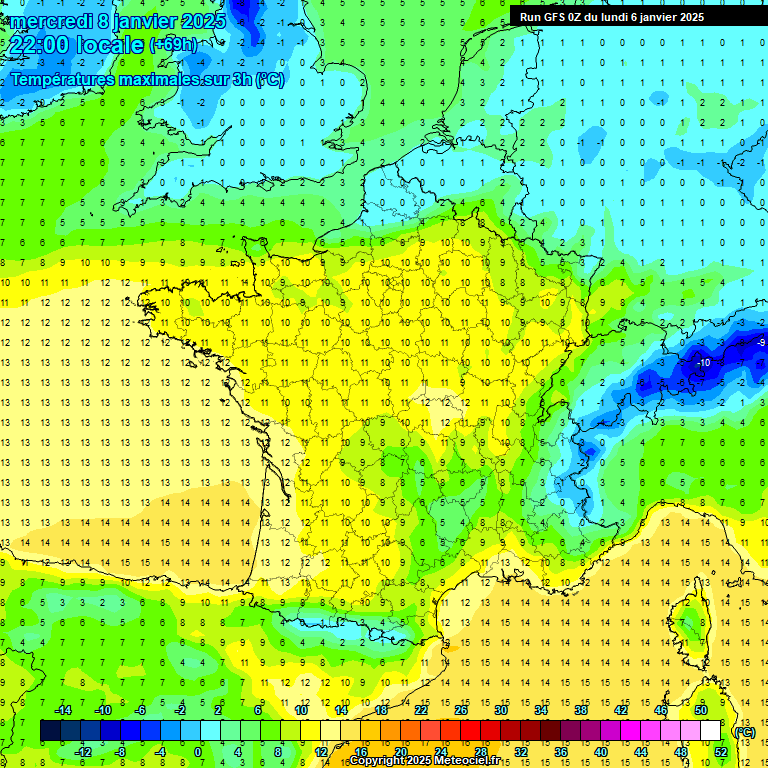 Modele GFS - Carte prvisions 