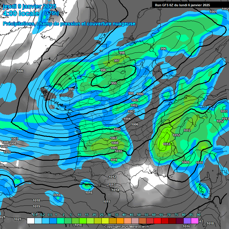 Modele GFS - Carte prvisions 