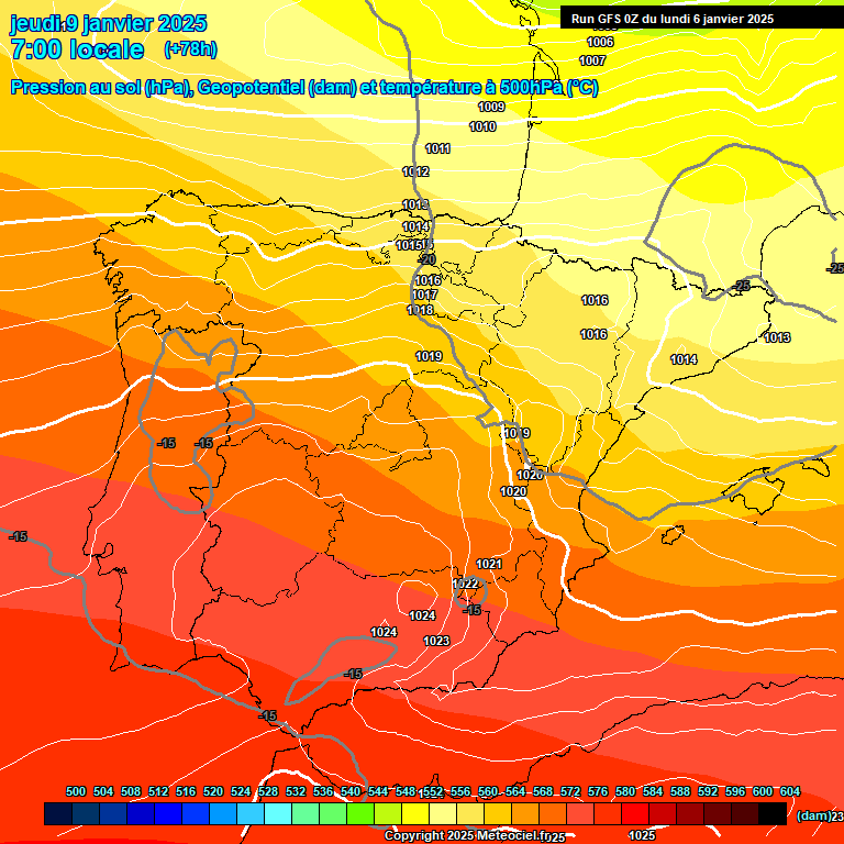 Modele GFS - Carte prvisions 