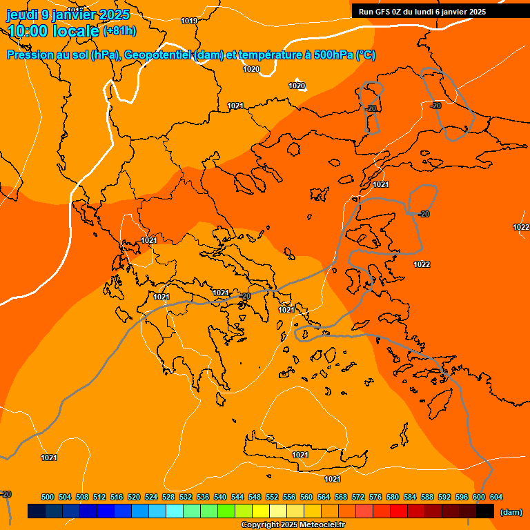 Modele GFS - Carte prvisions 