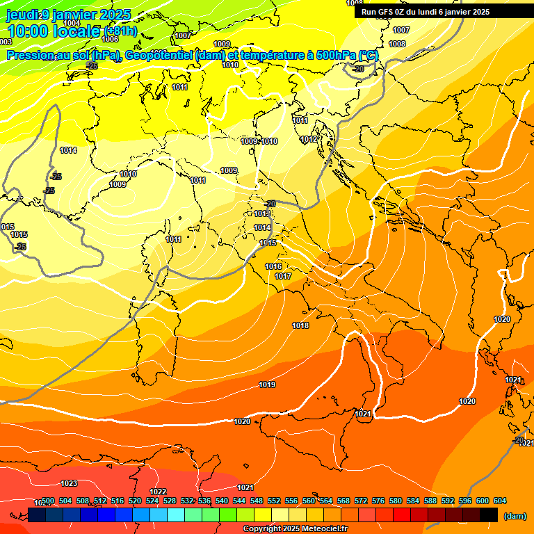 Modele GFS - Carte prvisions 