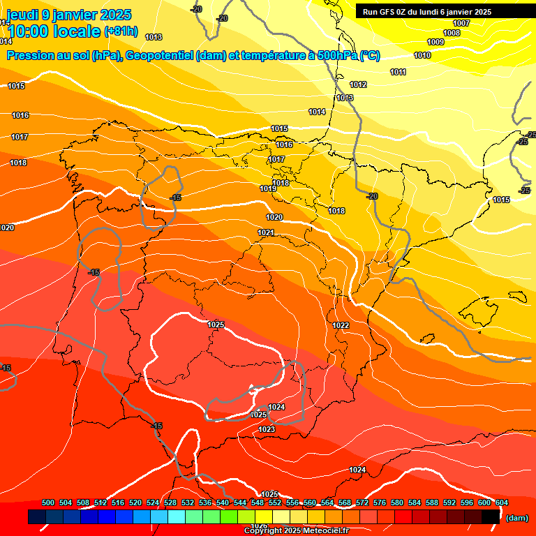 Modele GFS - Carte prvisions 