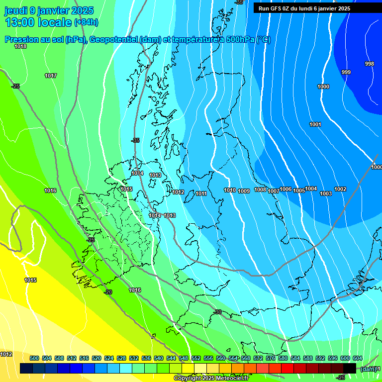 Modele GFS - Carte prvisions 