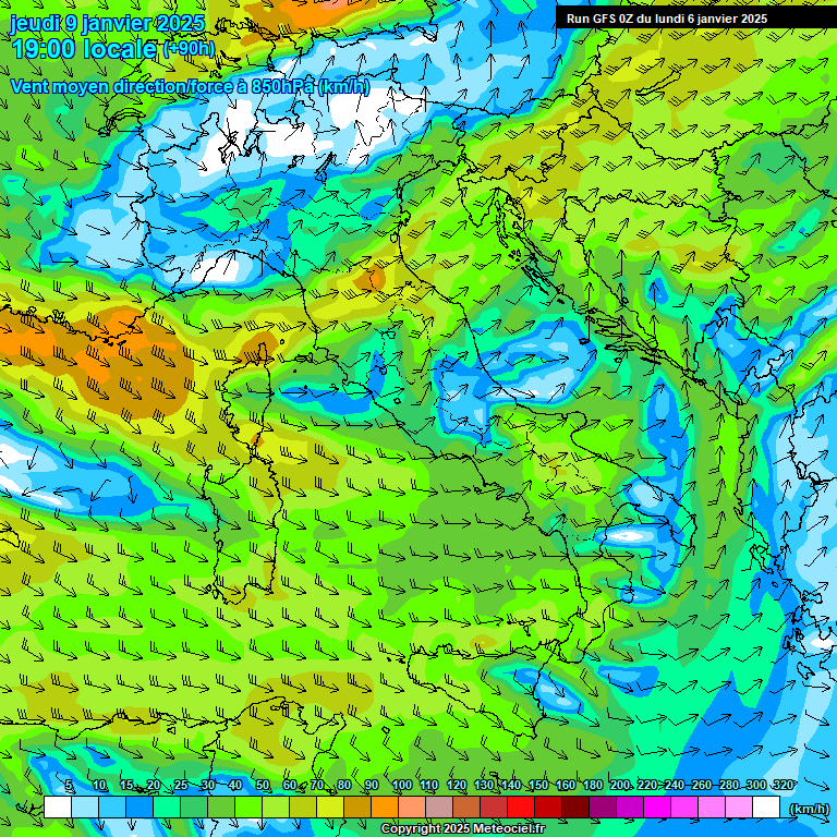 Modele GFS - Carte prvisions 