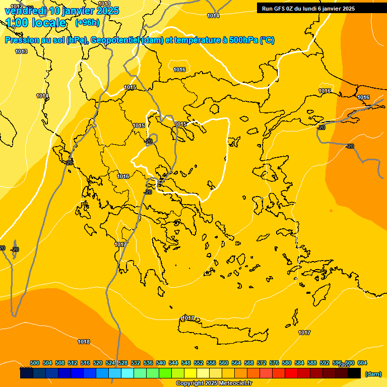 Modele GFS - Carte prvisions 