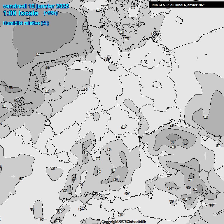 Modele GFS - Carte prvisions 