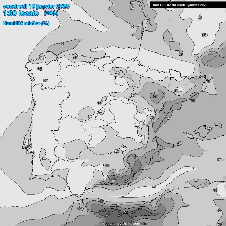 Modele GFS - Carte prvisions 