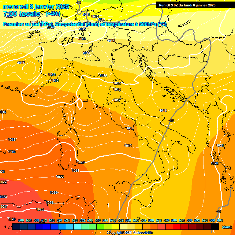 Modele GFS - Carte prvisions 