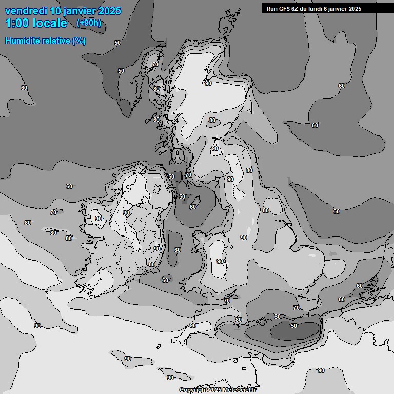 Modele GFS - Carte prvisions 