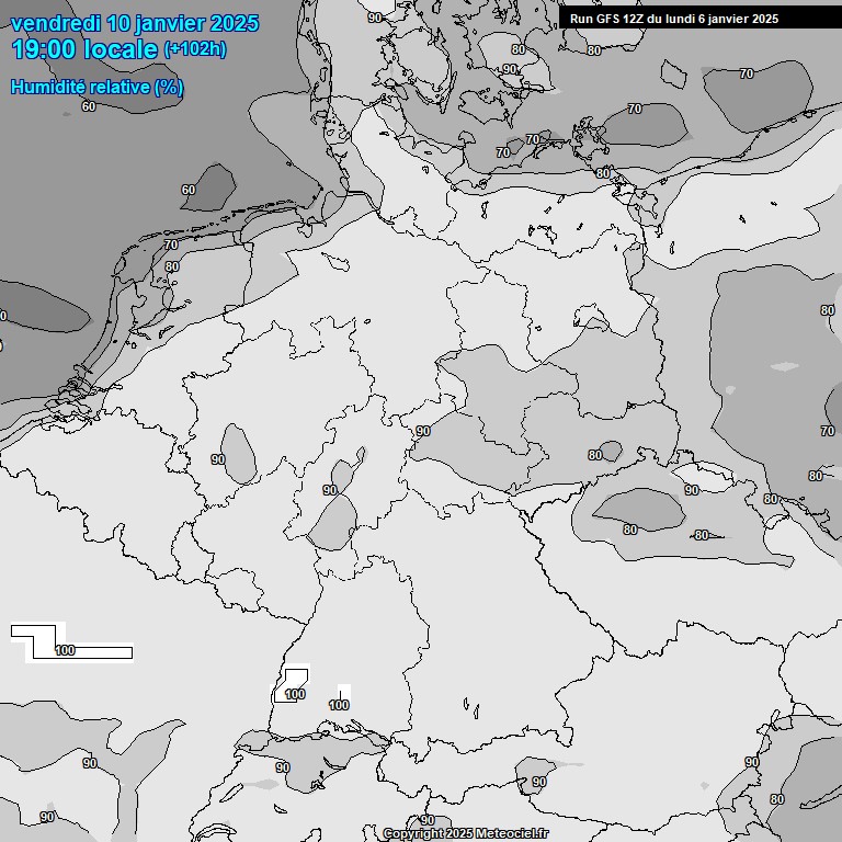 Modele GFS - Carte prvisions 