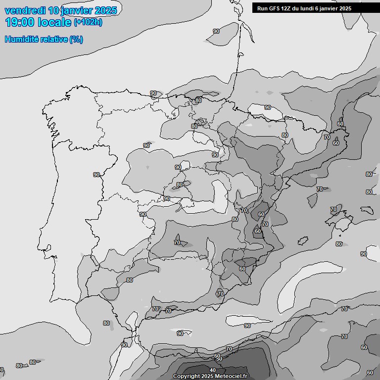 Modele GFS - Carte prvisions 