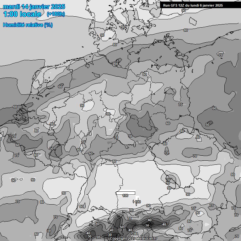 Modele GFS - Carte prvisions 