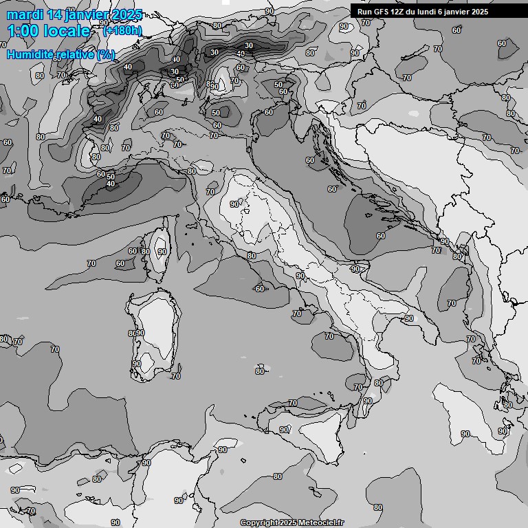 Modele GFS - Carte prvisions 