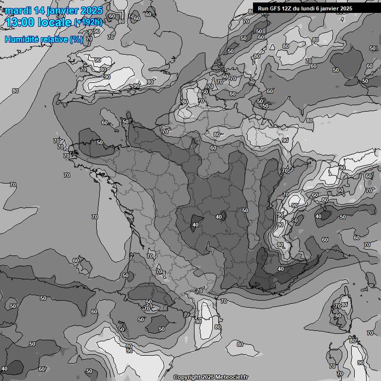 Modele GFS - Carte prvisions 