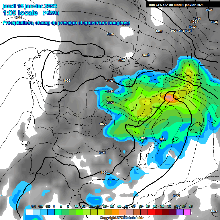 Modele GFS - Carte prvisions 