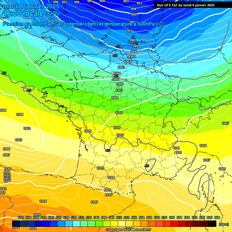 Modele GFS - Carte prvisions 