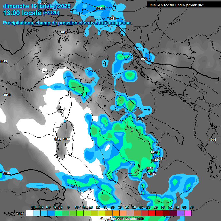 Modele GFS - Carte prvisions 