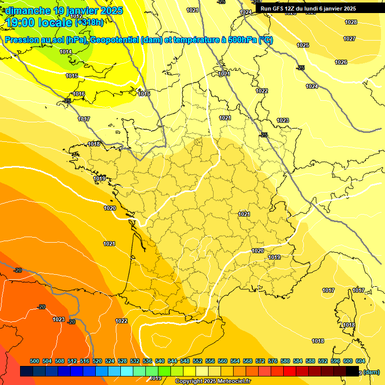 Modele GFS - Carte prvisions 