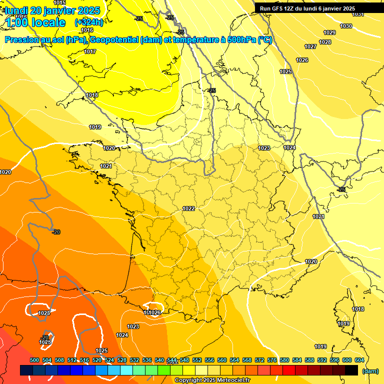 Modele GFS - Carte prvisions 