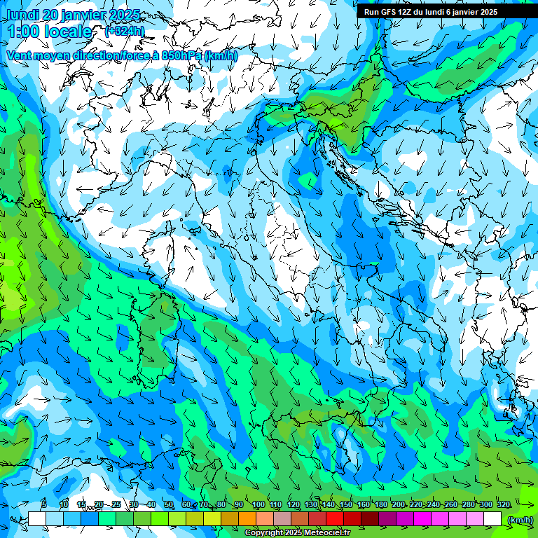 Modele GFS - Carte prvisions 