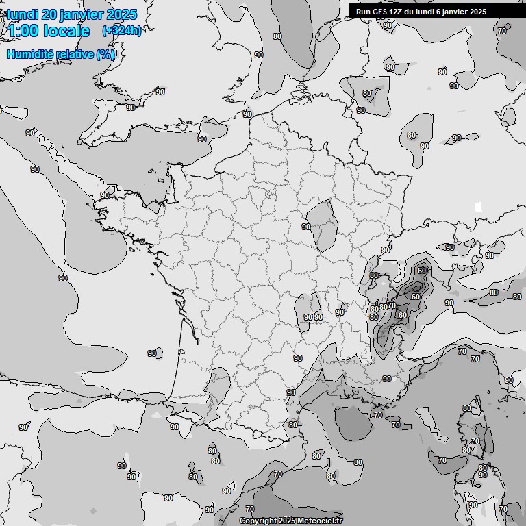 Modele GFS - Carte prvisions 