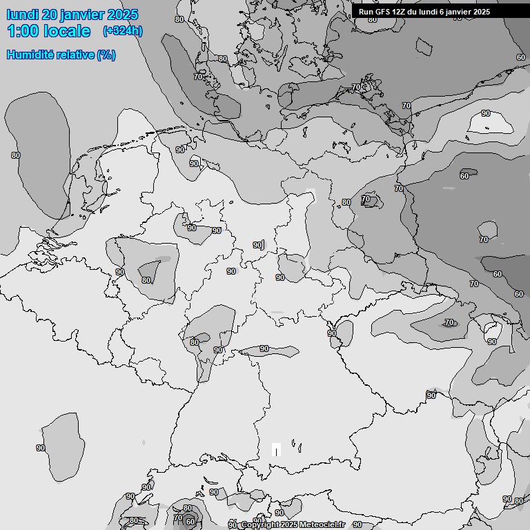 Modele GFS - Carte prvisions 