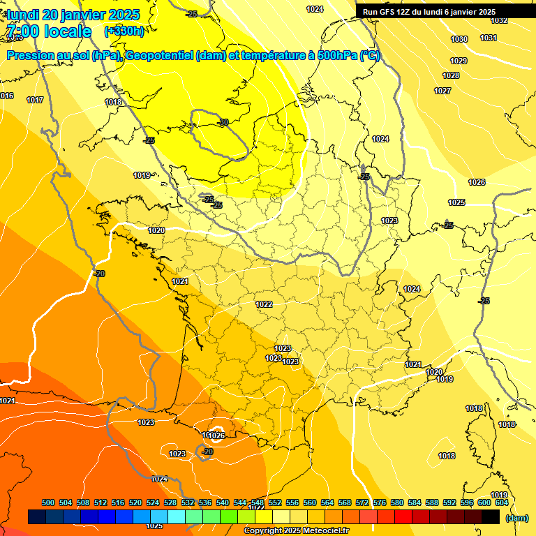 Modele GFS - Carte prvisions 