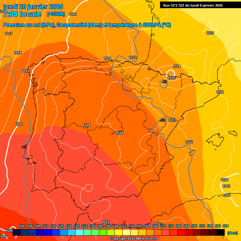 Modele GFS - Carte prvisions 