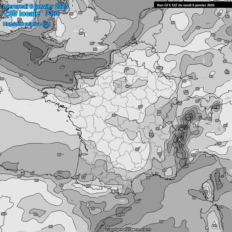 Modele GFS - Carte prvisions 