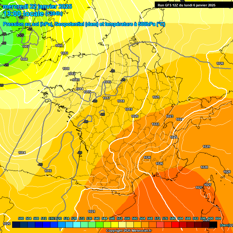 Modele GFS - Carte prvisions 