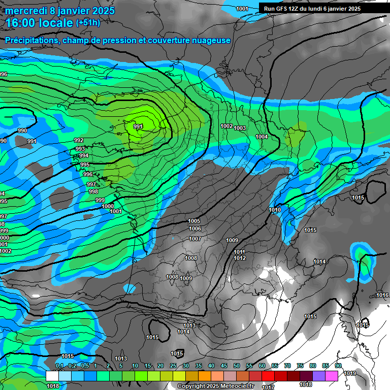 Modele GFS - Carte prvisions 