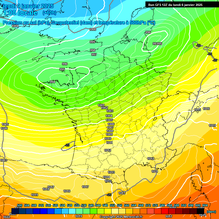 Modele GFS - Carte prvisions 