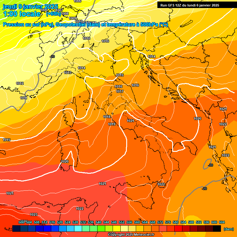 Modele GFS - Carte prvisions 