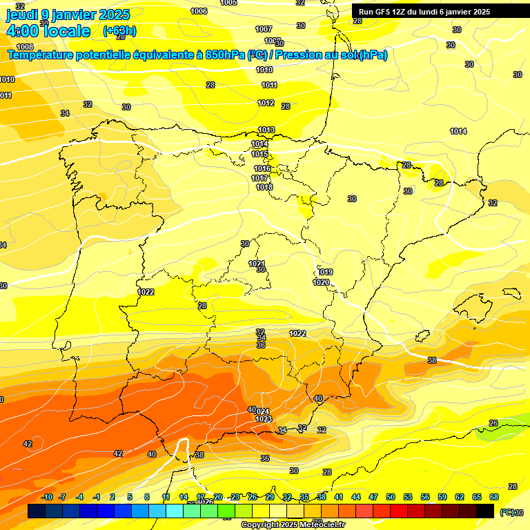 Modele GFS - Carte prvisions 