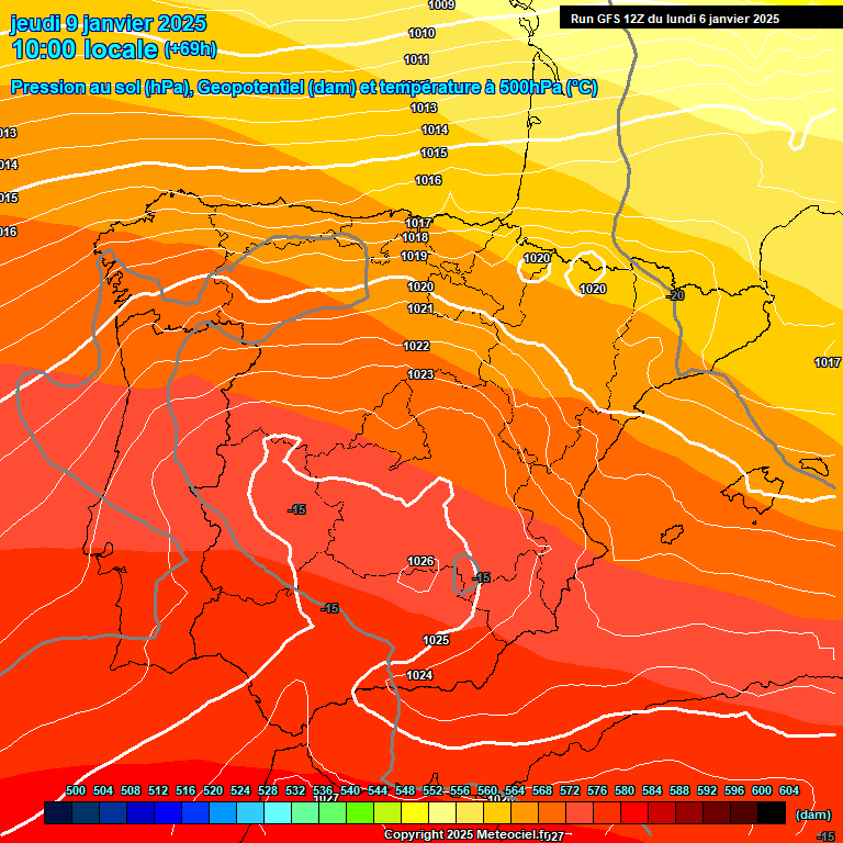 Modele GFS - Carte prvisions 