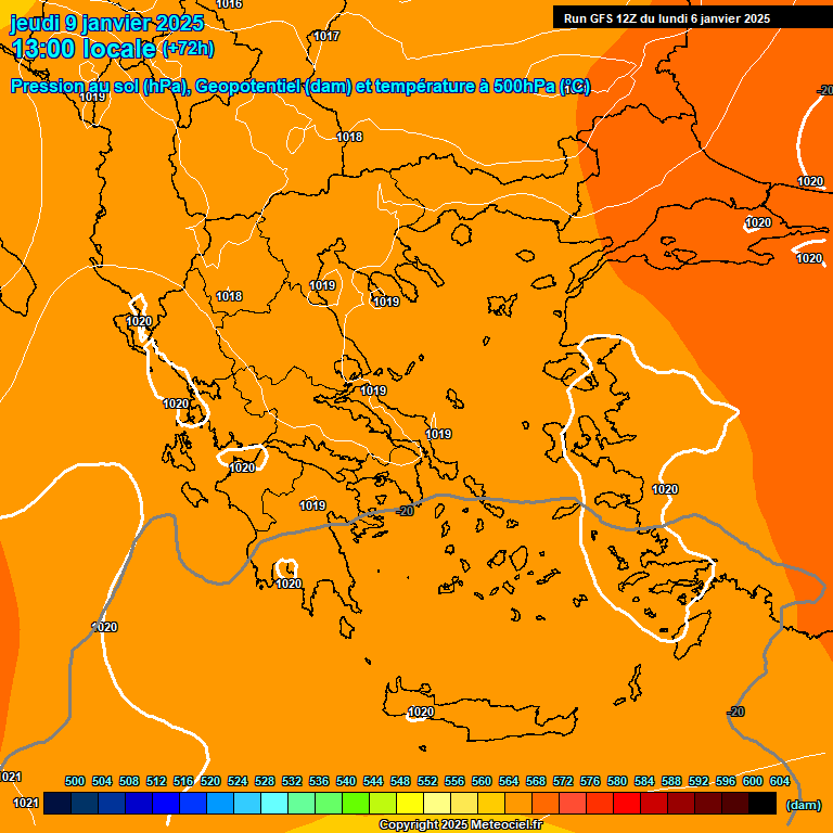 Modele GFS - Carte prvisions 