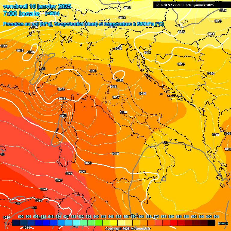 Modele GFS - Carte prvisions 