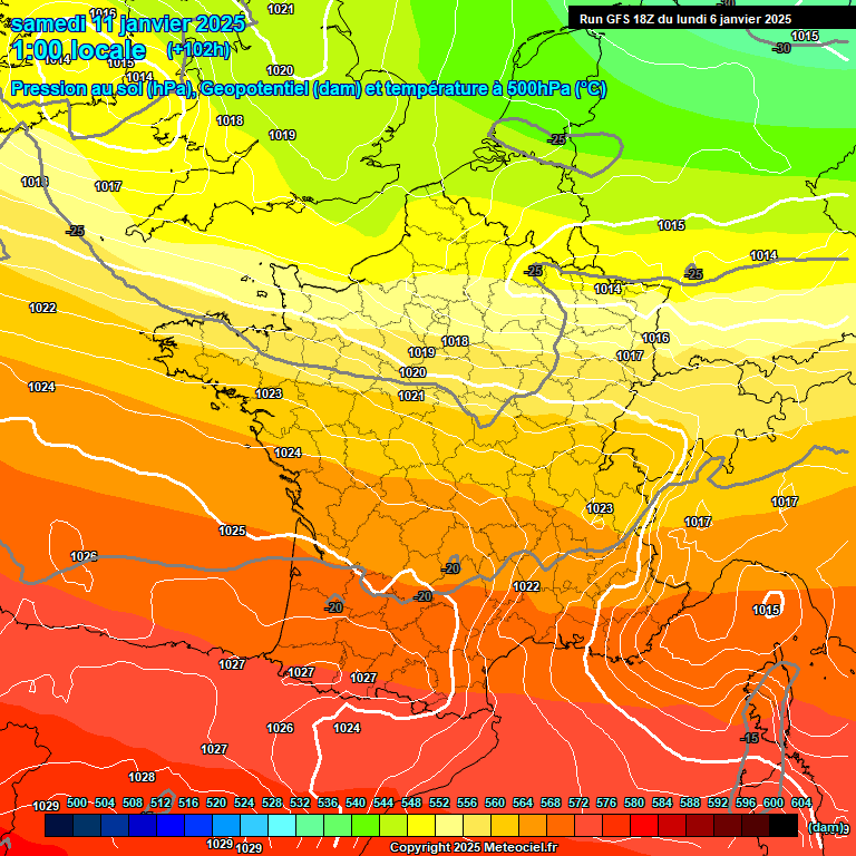 Modele GFS - Carte prvisions 