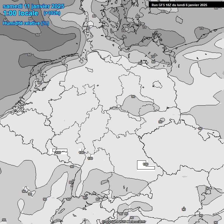 Modele GFS - Carte prvisions 